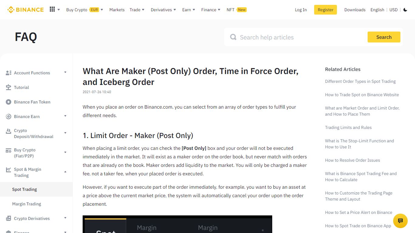 What Are Maker (Post Only) Order, Time in Force Order, and ... - Binance