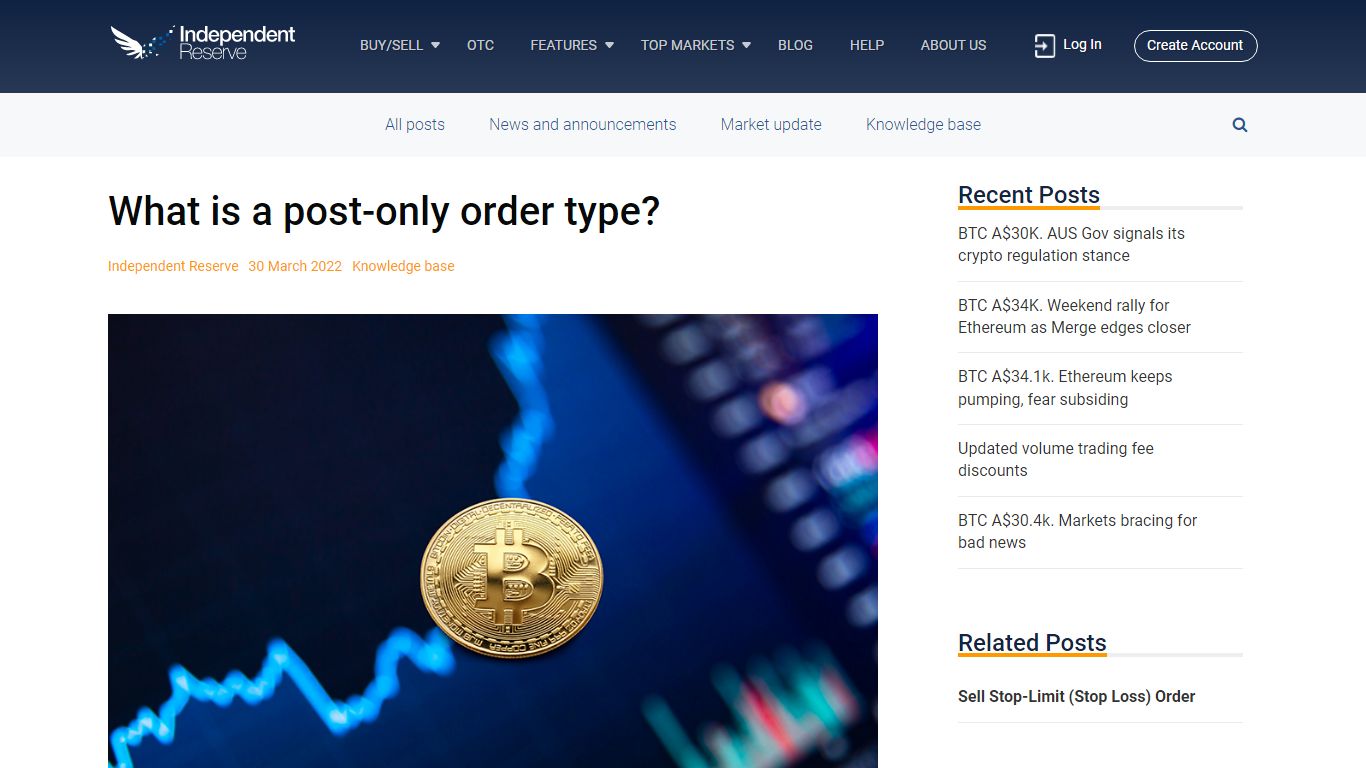 What is a post-only order type? | Independent Reserve